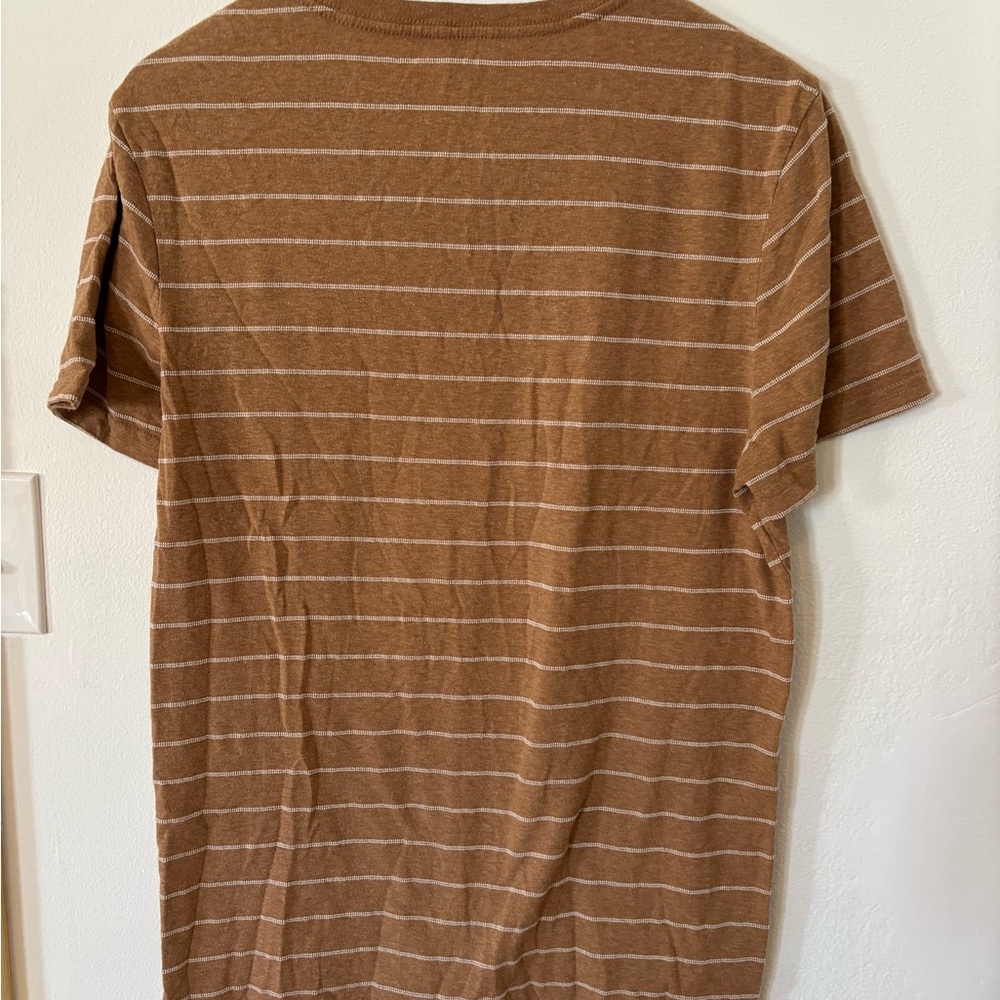 Goodfellow & Co Brown Striped Short Sleeve Tee - Picture 2 of 3